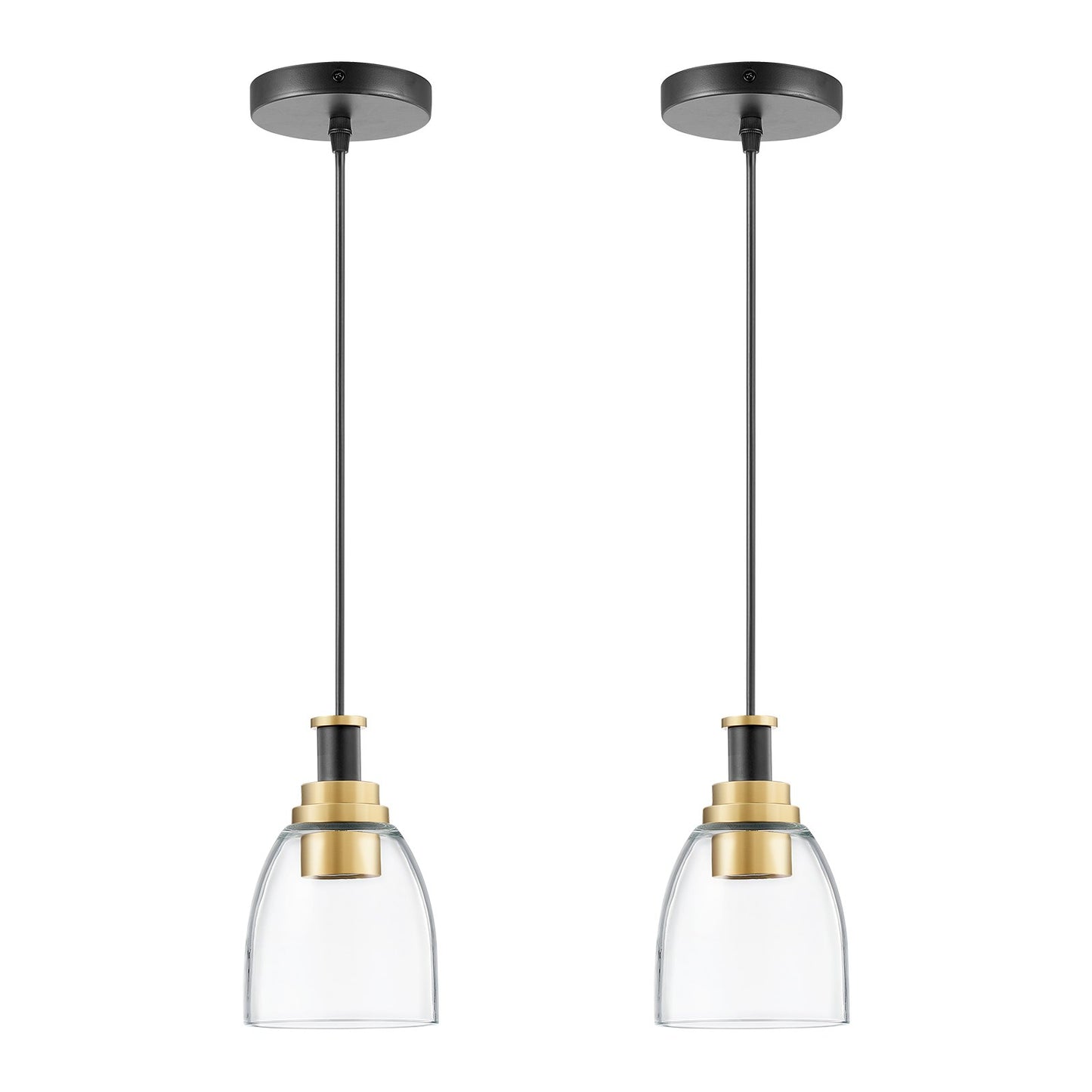 Pendant Light 1-Light Pendant Lighting With Glass Shade Adjustable Height