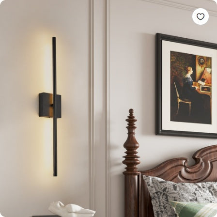 28  2-Pack Modern LED Wall Sconce, Minimalist Indoor Wall Light Fixtures, Black Matte Finish For Living Room, Bedroom, Hallway, Hotel, And Home Decor