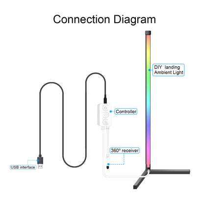 Led Colorful Floor Ambience Light Bluetooth RGB Living Room Bedroom Floor Lamp